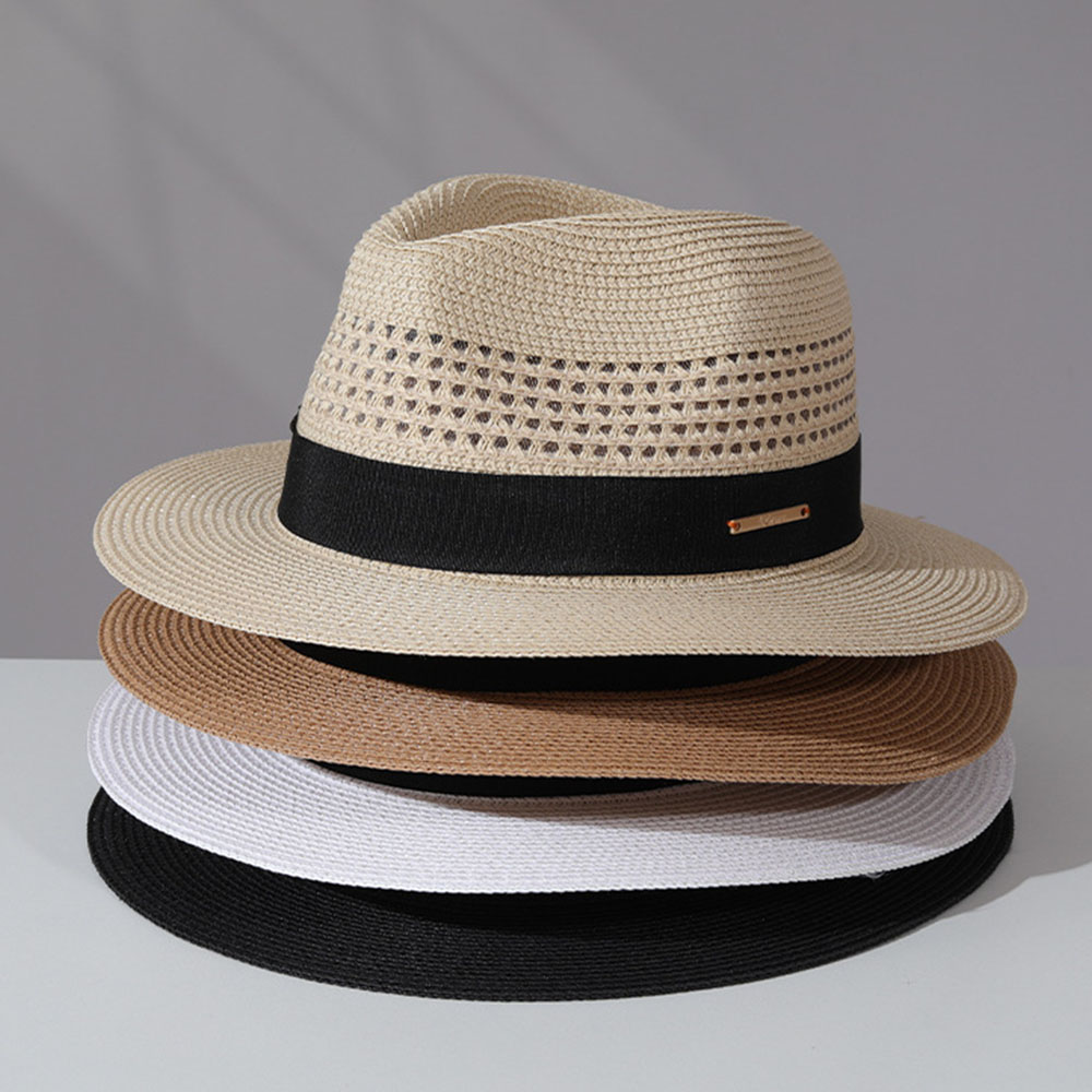 Bucket Hat Straw - Klasyczny słomkowy kapelusz letni męski Panama,